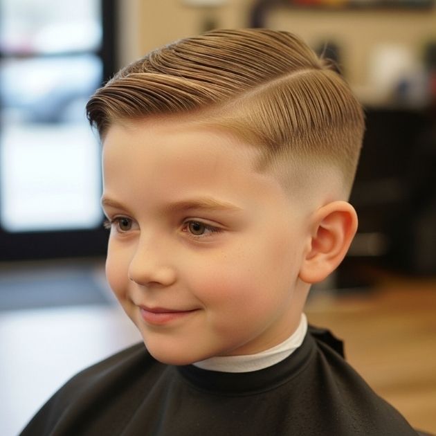 Comb Over Fade Haircut For Kids