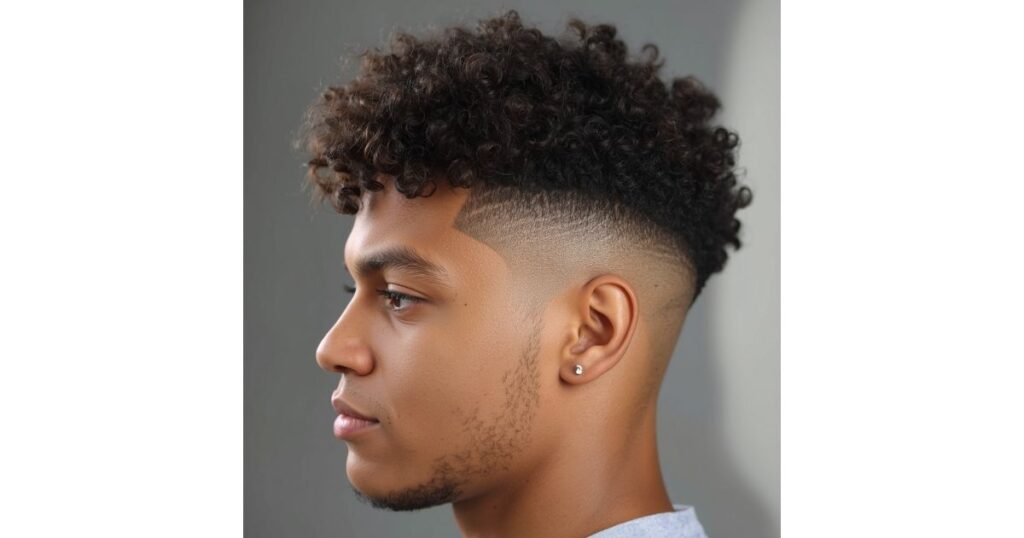 Curly Contours: Burst Fade Haircut