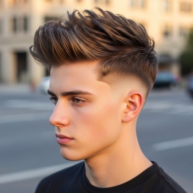 Fluffy Hair with Low Taper Fade