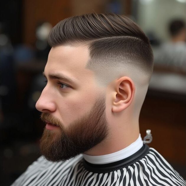 French Crop with Beard Fade