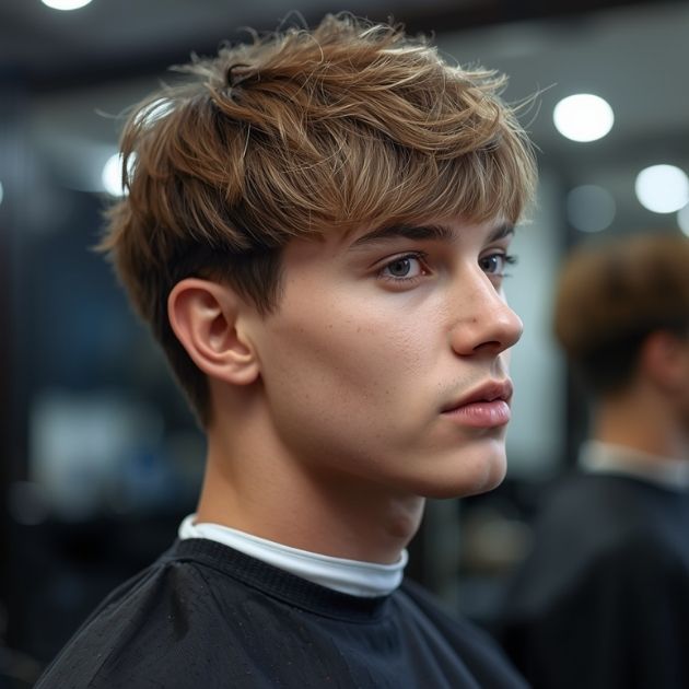 Layered Fringe Haircut Men