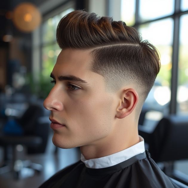 Layered Middle Part Haircut Men