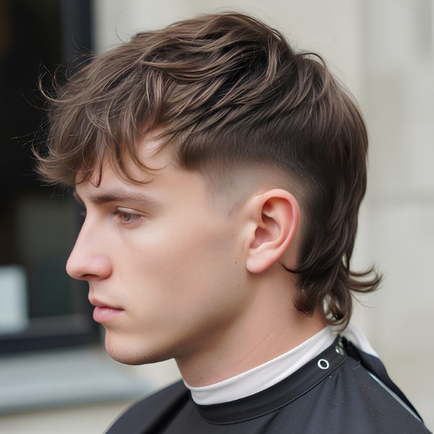 Layered Mullet Hair Cut Men