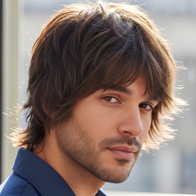 Layered Shag Hair Cut Men