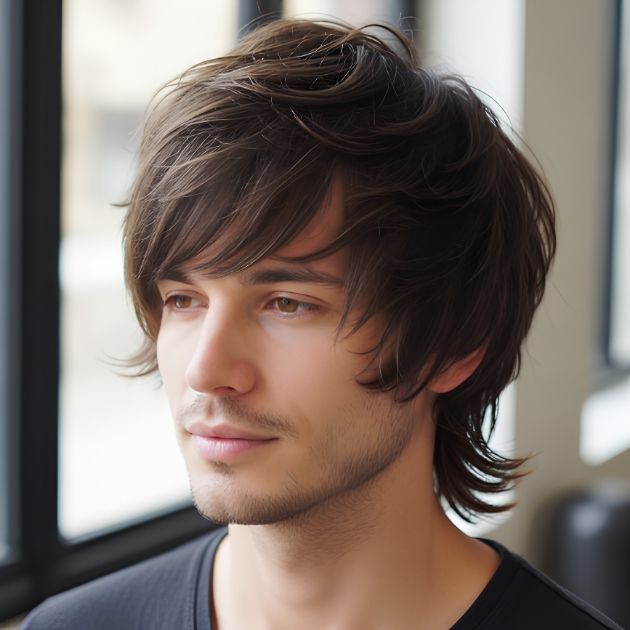 Layered Wolf Cut Men