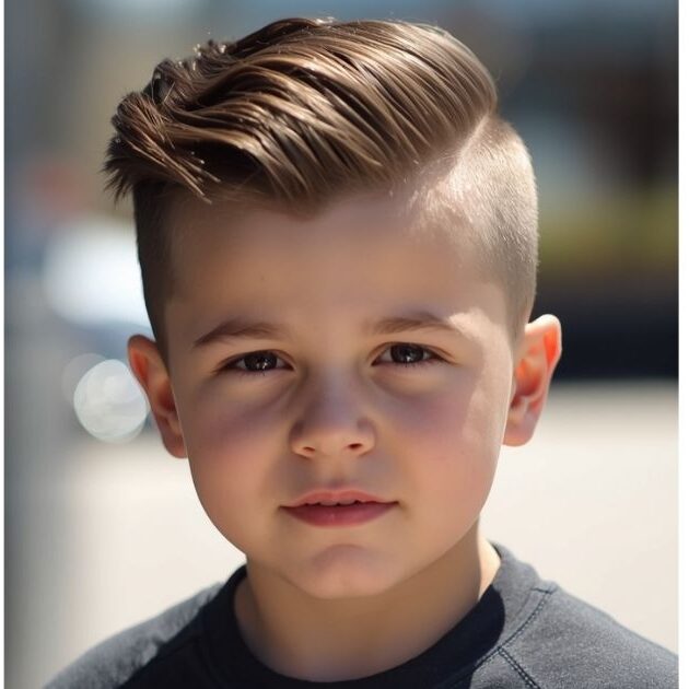 Long Hair with Fade Haircut For Kids