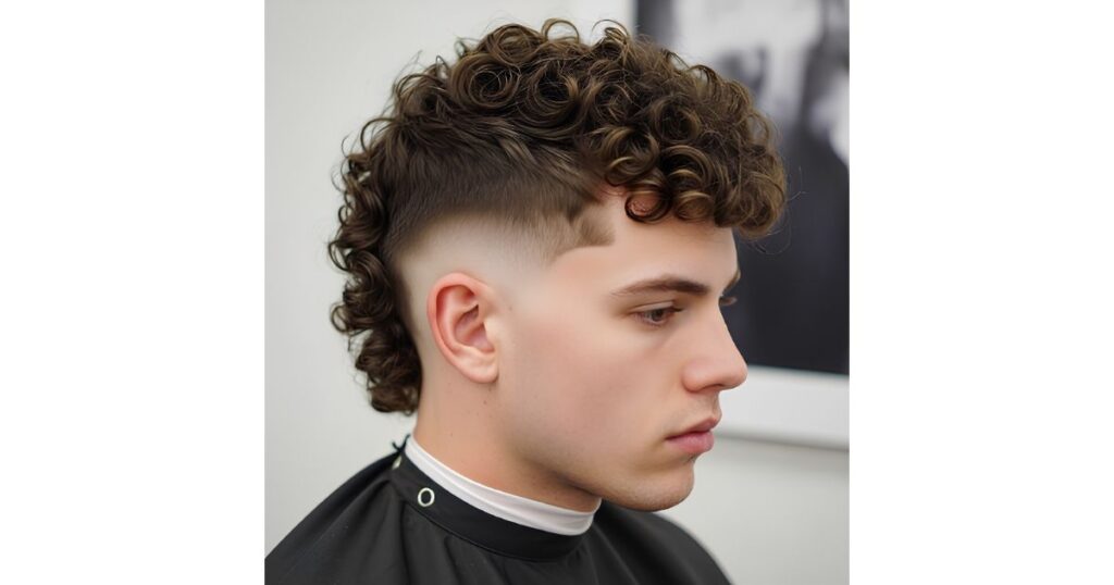 Low Fade Curly Mullet