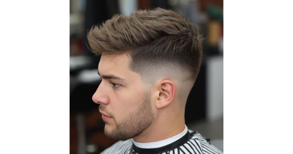 Low Skin Fade with Messy Fringe