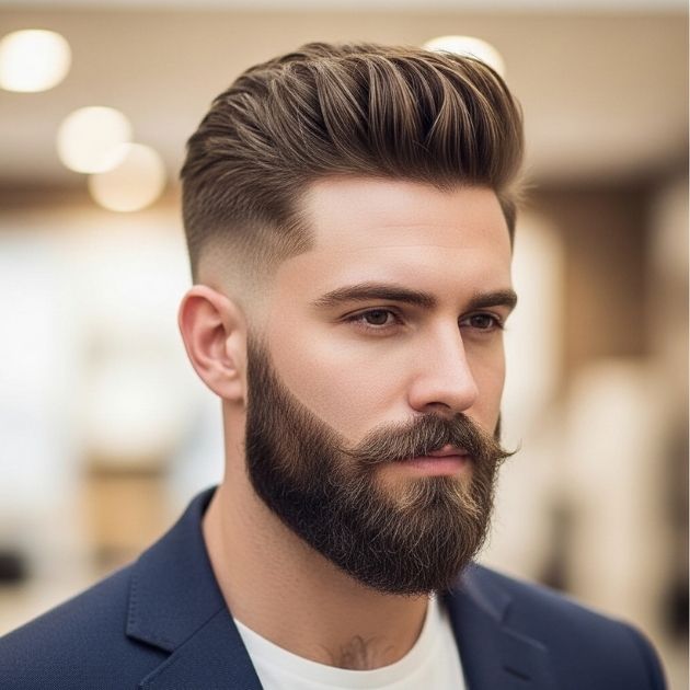 Low Taper Fade with Beard