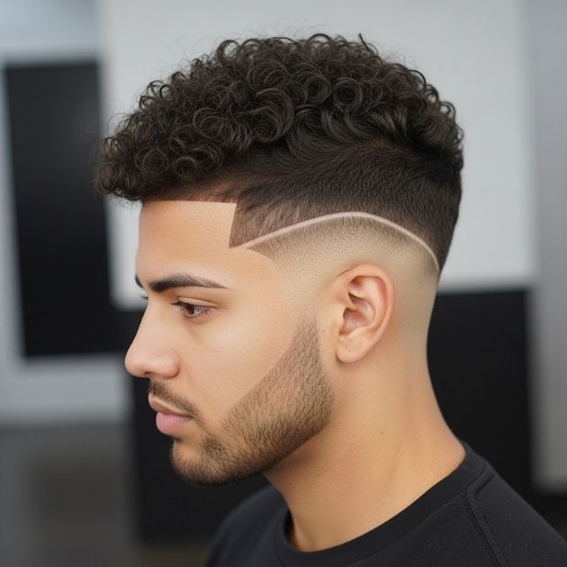 Low Taper Fade with Curly Hair