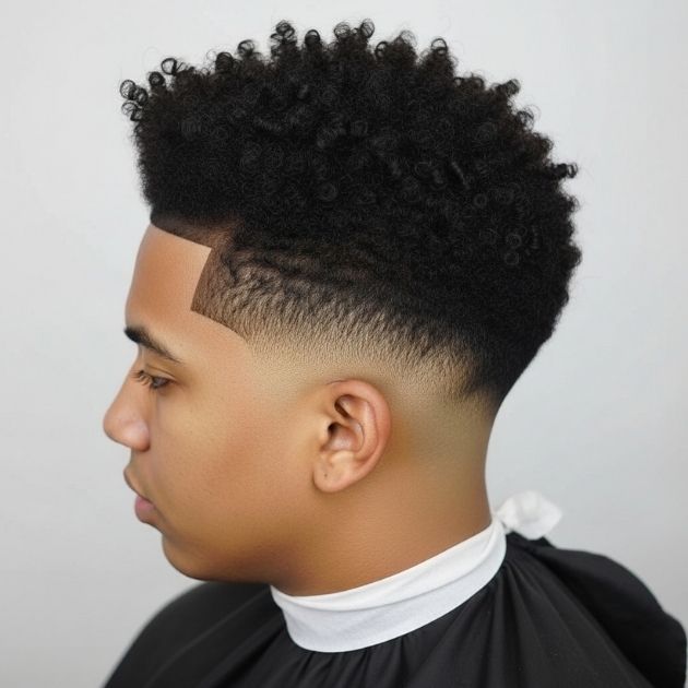 Low Taper Fade with Thick Curls