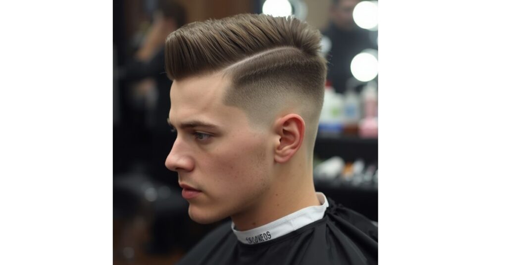 Mid Fade with Pompadour