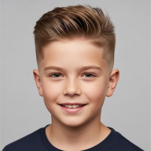 Short Hair with Fade Haircut For Kids