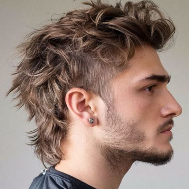 Burst Fade Shaggy Mullet
