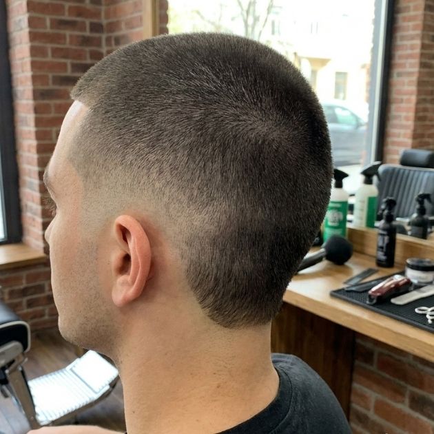 Buzz Cut with Drop Fade
