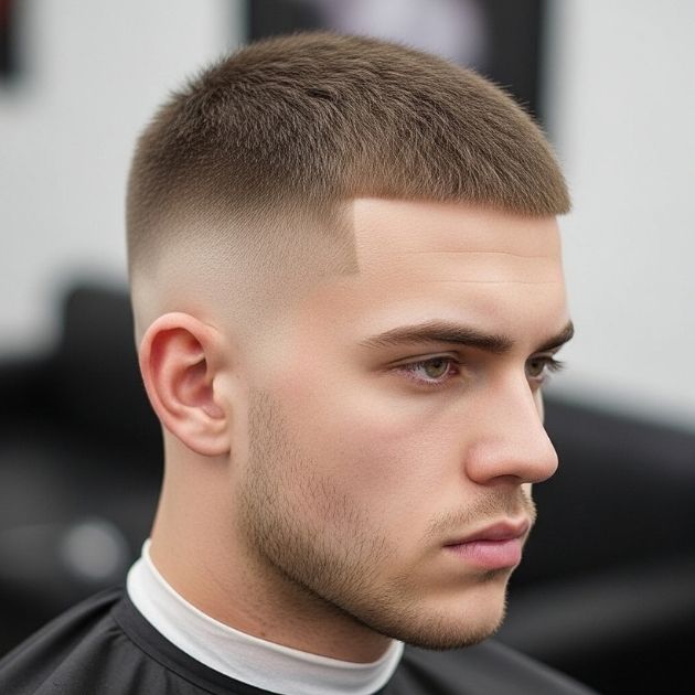 Buzz Cut with High Fade