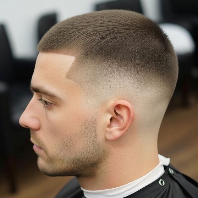 Buzz Cut with Mid Fade