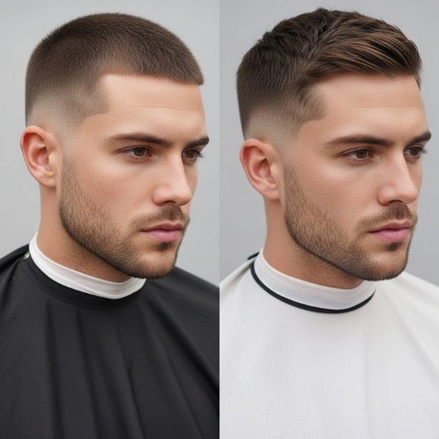 Buzz Cut x Taper Fade vs High Fade Buzz Cut
