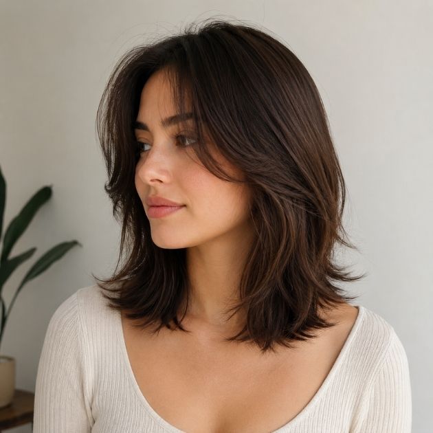 Collarbone-Length Layered Hair