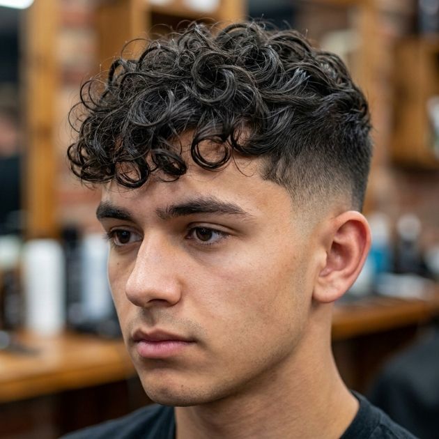 Curly Fringe Low Taper