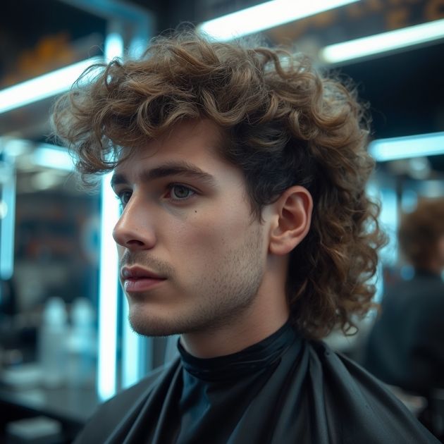 Curly Perm Mullet