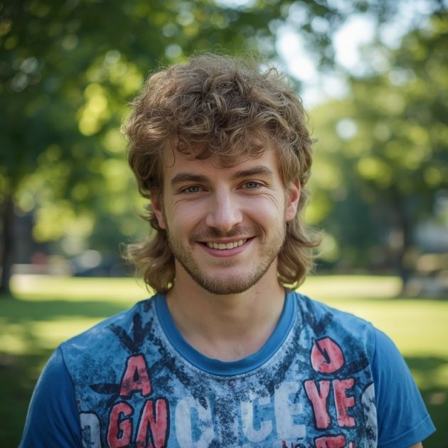 Curly Shaggy Mullet