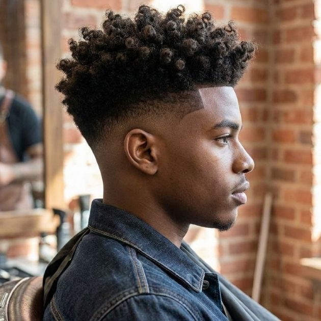 Curly Top Drop Fade
