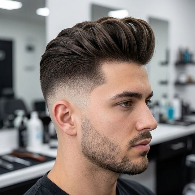 Drop Fade with Quiff