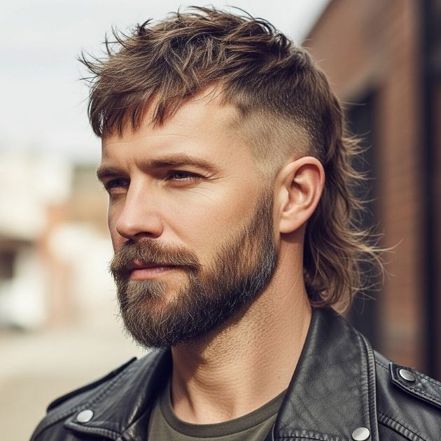 Edgy Mullet with Beard