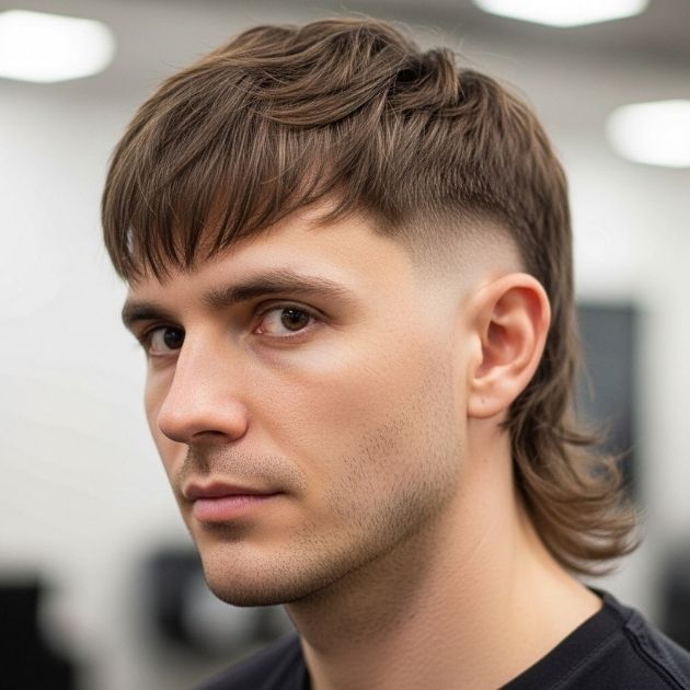 Faded Mullet with Fringe