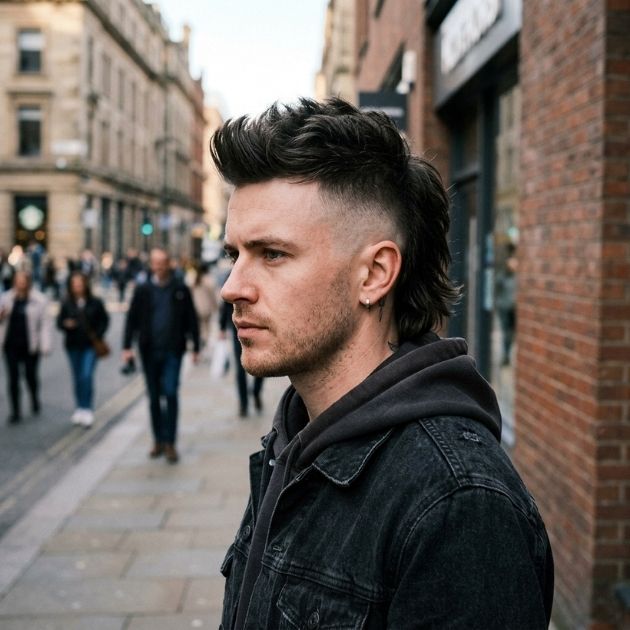 High Fade Faux Hawk Mullet