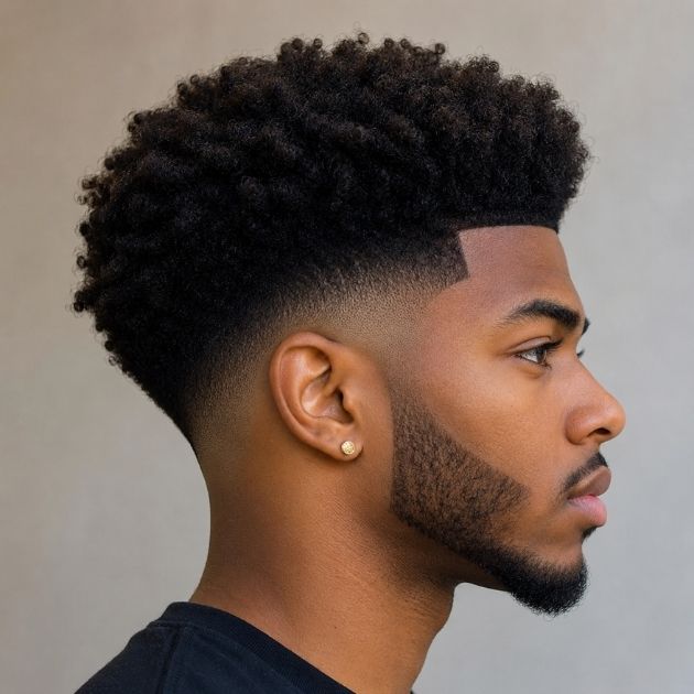 High Taper Fade With Afro