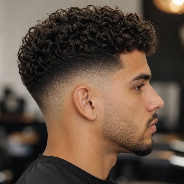 High Taper Fade With Curly Hair