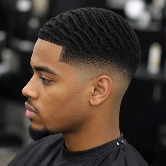 High Taper Fade With Waves
