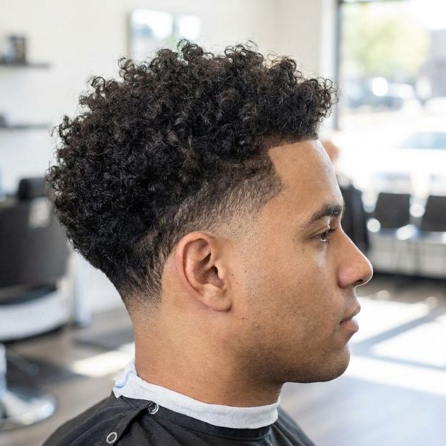 Low Fade Curly Hair Burst