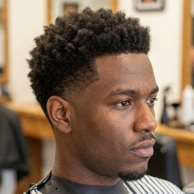 Low Taper Afro for Black Men