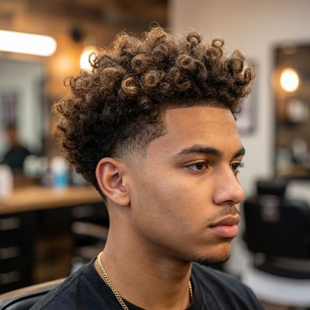 Low Taper Curly Blowout