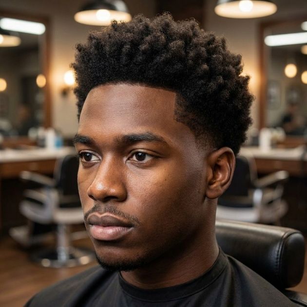 Low Taper Curly Hair Afro