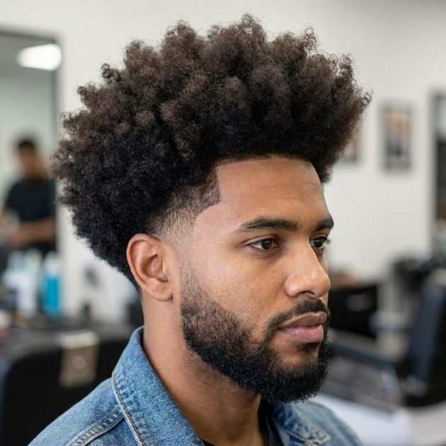 Low Taper Fade Big Afro