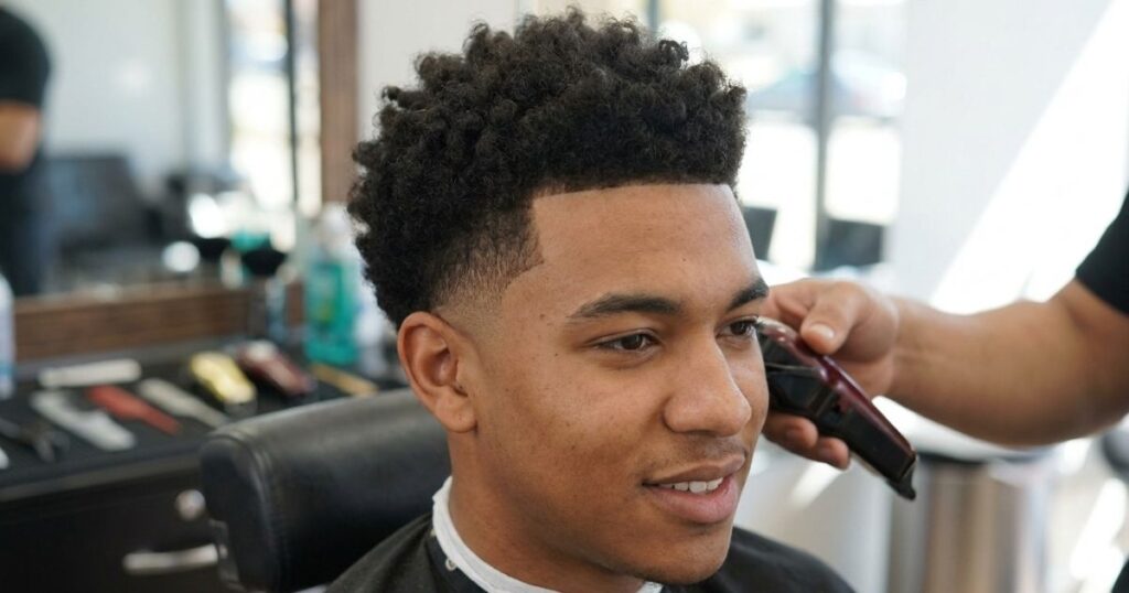 Low Taper Fade Curly Hair