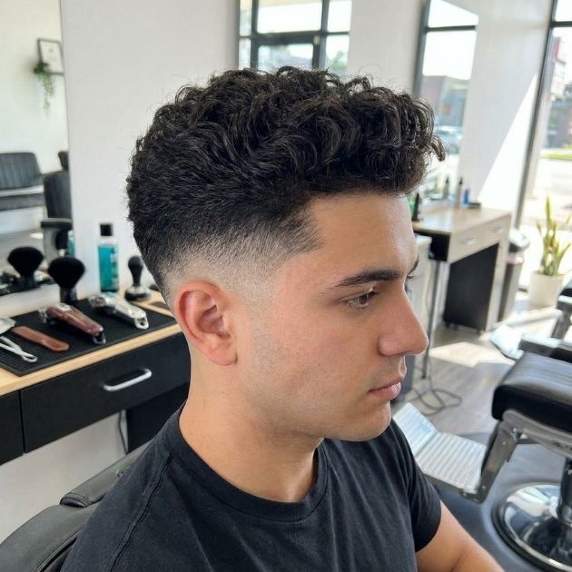 Low Taper Fade Curly Hair Undercut