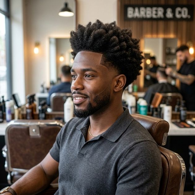 Low Taper Fade Stylish Afro