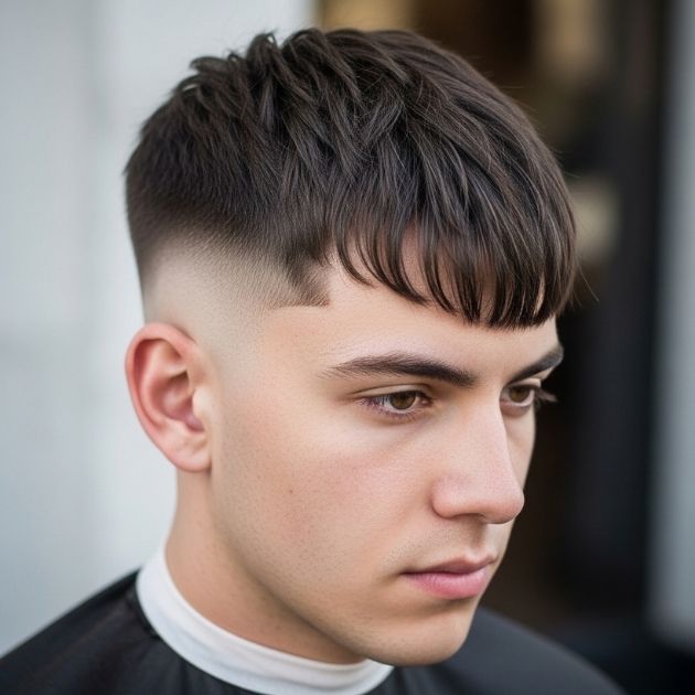 Low Taper Fade with Fringe