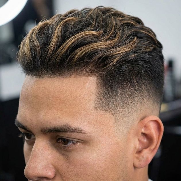 Low Taper Fade with Highlights
