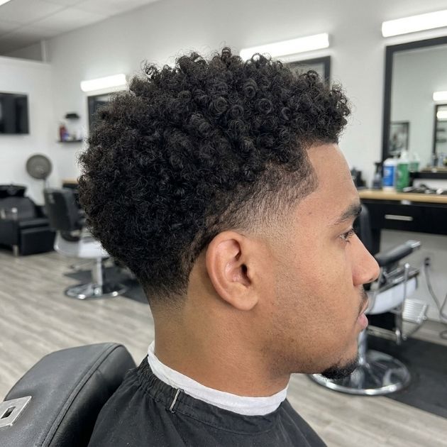 Low Taper Thick Curly Hair