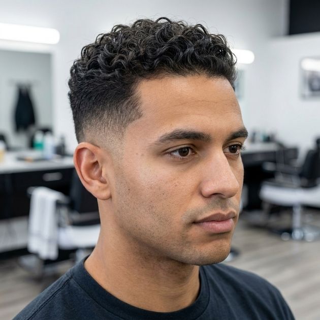 Low Taper Thin Curly Hair