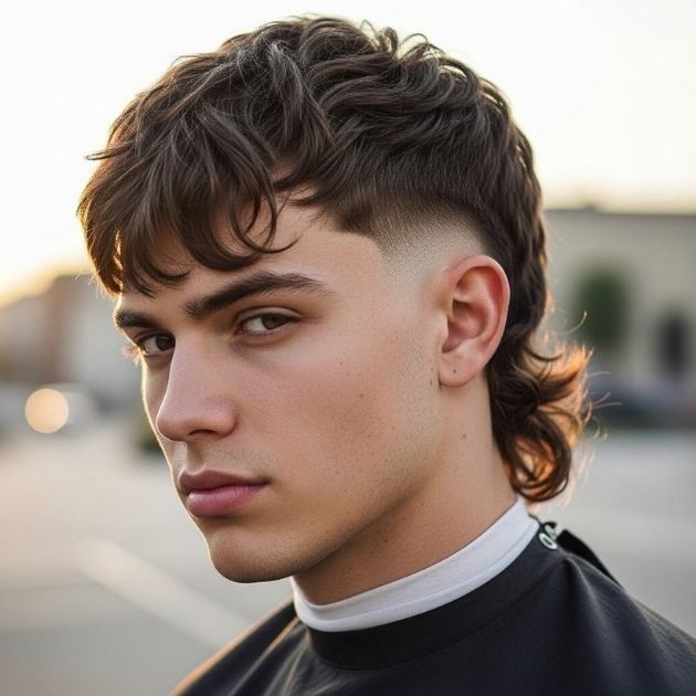 Low Taper Wavy Mullet