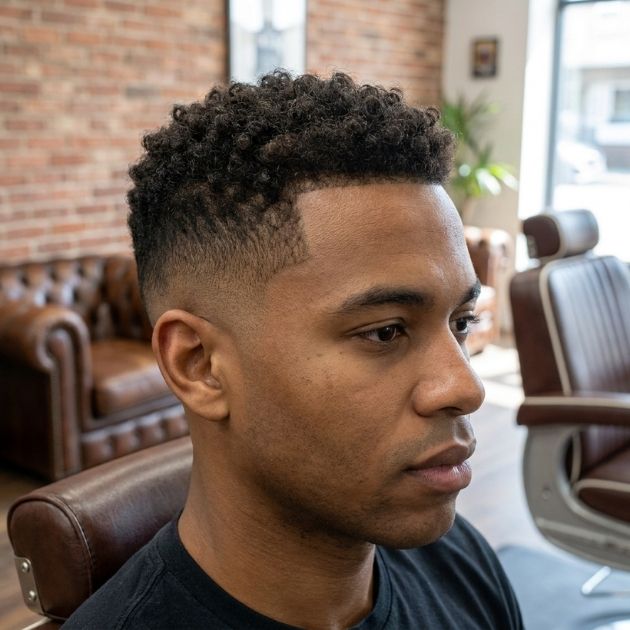 Low Taper With Short Curly Top