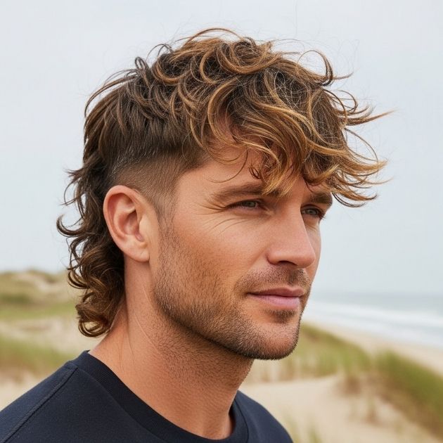 Medium Mullet with Beach Texture