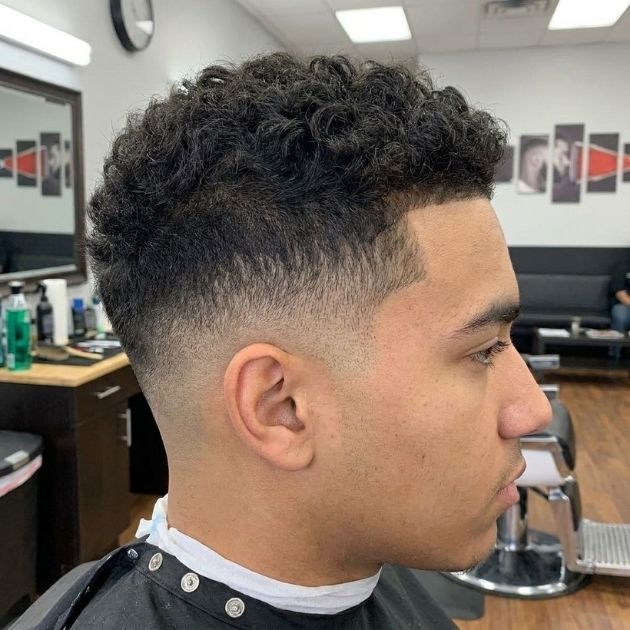 Mid Taper Fade Curly Hair